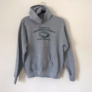 Gray Hoodie with Green Writing